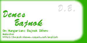 denes bajnok business card